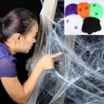 Toiles d araign�e de fils de coton de 5 accessoires de halloween de pcs, livraison al�atoire de couleur ...
