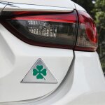 Tr�fle � quatre feuilles herb symbole de chance en aluminium slim triangle badge embl�me �tiquetage autocollan ...