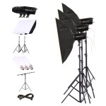 Triopo oubao ttr300w 60x90cm studio softbox + support de trpied 2. 8m + 3 x ampoule photographie clairage ...