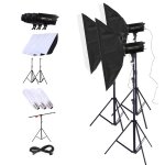 Triopo oubao ttr300w 60x90cm studio softbox + support de tr�pied 2. 8mi + 3x e27 150w ampoule photographie ...