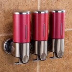 Triple hotel shower distributeur manuel distributeur mural de lavage liquide shampooing bouteille de ...