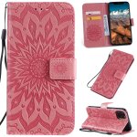 �tui en cuir pu avec empreinte horizontale � motif de tournesol pour iphone 11 pro max, avec support ...