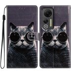 Pour ulefone note 14 �tui de t�l�phone en cuir � dessin color� (lunettes de soleil chat)