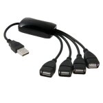 Universal 4 ports usb 2. 0 480mbps haute vitesse cble hub pour pc (noir)
