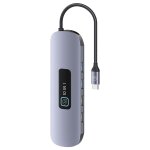 Usams us - sj644 pd100w hub multifonctionnel de type c en alliage d'aluminium 10 en 1 avec lumire (gris ...