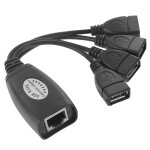 Usb 2. 0 cat5 / cat5e / cat6 rj45 à 4 usb prolongateur ethernet lan extension câble répéteur adaptateur ... Usb 2. 0 cat5 / cat5e / cat6 rj45 à 4 usb prolongateur ethernet lan extension câble répéteur adaptateur ...