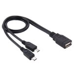 Usb 2. 0 femelle  2 cble micro usb usb, longueur: environ 30cm