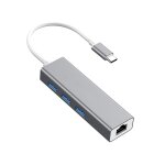 Usb - c / type - c vers fast ethernet rj45 et 3 x adaptateur usb 3. 0 hub (gris) Usb - c / type - c vers fast ethernet rj45 et 3 x adaptateur usb 3. 0 hub (gris)