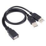 Usb femelle  2 cbles masculins usb, longueur: environ 30 cm