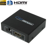 V1. 4 1x2 splitter amplificateur mini hdmi, support 3d et full hd 1080p (noir)