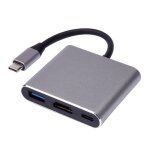 V125 ucb - c / type - c m�le � pd + hdmi + usb 3. 0 femme 3 en 1 convertisseur (gris)