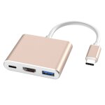 V125 ucb - c / type - c mle  pd + hdmi + usb 3. 0 femme 3 en 1 convertisseur (or)