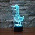 Veilleuse d�corative led 3d cr�ative � base noire, version: aliment� par usb et batterie (oiseau color�) ...