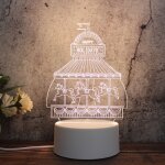 Veilleuse d�corative led tricolore 3d � base blanche, version � prise bouton, forme: carrousel (blanc ...