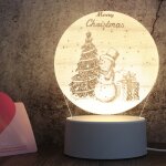 Veilleuse d�corative led tricolore 3d cr�ative � base blanche, version bouton usb, forme: bonhomme de ...