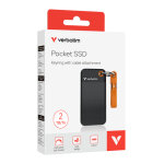 Verbatim pocket ssd usb 3. 2 2tb noir / orange 32197