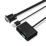 Vga to hdmi adaptateur vga splitter avec convertisseur audio de 3, 5 mm