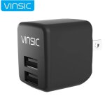 Vinsic 12w 5v 2. 4a sortie double usb chargeur murale usb chargeur adaptateur, pour iphone 5 / 5s / 5c, ...