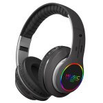 Vj033 mise � niveau multifonction bluetooth 5. 0 casque st�r�o microphone led sans fil casque radio fm ...