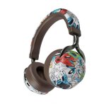 Vj086 casque graffiti casque bluetooth sports sans fil casque d'impression couleur � transfert d'eau, ...