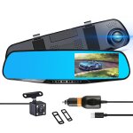Vs6 voiture de 4, 3 pouces double objectif hd night vision enregistreur de conduite entretien de la surveillan ...