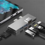W05 8 dans 1 usb3. 1 gne1 convertissement rj45 ethernet pour la surface pro4 / 5 / 6 (argent) W05 8 dans 1 usb3. 1 gne1 convertissement rj45 ethernet pour la surface pro4 / 5 / 6 (argent)