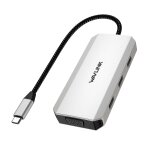 Wavlink wl - umd307 type - c vers 2dp + 4k hd + vga + 3 x station d'accueil hub usb2. 0