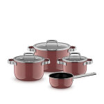 Wmf fusiontec mineral pro lot de 4 casseroles, rose quartz
