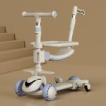 Xoeyu k8 scooter pliant r�glable multifonctionnel pour enfants avec musique et lumi�res, couleur: bleu ...