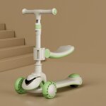 Xoeyu k8 scooter pliant rglable multifonctionnel pour enfants avec musique et lumires, couleur: vert ...