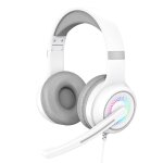 Y20 led casque de jeu filaire pc st�r�o basse avec microphone (blanc)