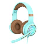 Y20 led casque de jeu filaire pc st�r�o basse avec microphone (bleu)