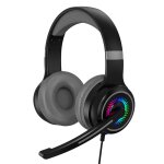 Y20 led casque de jeu filaire pc st�r�o basse avec microphone (noir)