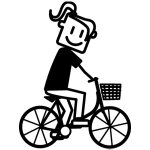 Autocollant fille v�lo noir altium 3007179