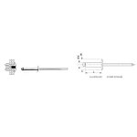 Degometal - 100 rivets aveugles standards alu / acier t�te ronde standard - blanc 3. 2x8 - 116132081