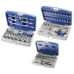 Expert - lot de 3 coffrets douilles et accessoires 1 / 2  + 1 / 4  + 3 / 8  - 86 pices - e034856