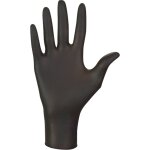 Gants jetables ambidextres nitrile 240mm 0, 09mm noir t8 - bote de 100 pcs - 65034