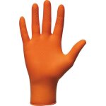 Gants jetables ambidextres nitrile 240mm 0, 26mm orange l(9) - bote de 50 pcs - 65149