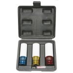 Ks tools - jeu de 3 douilles � chocs � 17, 19, 21 mm, pour jantes aluminium - 515. 1005