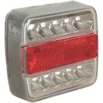 Sodiflash - feu arrire carr led 12v 4 fonctions cabochon transparent - blister - 17250