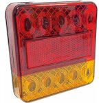 Topcar - feu arrire carr led 12v 4 fonctions cabochon orange / rouge - blister - top31760003