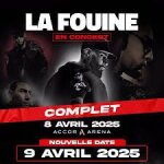 2 billets concert la fouine a l'accor arena paris le 9 avril 2025. fosse debout, placement libre.