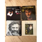 4 albums 30 cm - 6 disques - sanson moustaki montand dutronc
