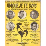 Amour je te dois - partition chant, piano & accords guitare - 1960