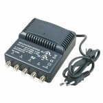 Amplificateur tnt blinde 1 entre 4 sorties gain uhf 25db, gain vhf 15db, 75 ohms pour antenne tv 230v ...