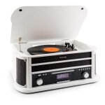 Auna belle epoque 1908 dab chane stro rtro platine vinyle dab + bluetooth fm usb cd mp3 blanc