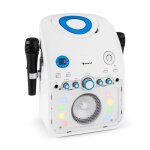 Auna starmaker chane karaok lecteur cd bluetooth aux led 2 micros - blanc