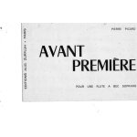 Avant premiere pierre picard pour flute a bec soprano 1970