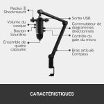 Blue microphones yeticaster, bras micro blue yeti, ensemble diffusion pro avec micro usb yeti, radius ...