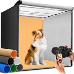 Bote photo de 80x80 cm, studio photo portable professionnel avec 3 panneaux lumineux led rglables et ...